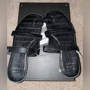 Black Crocodile style Target sandals